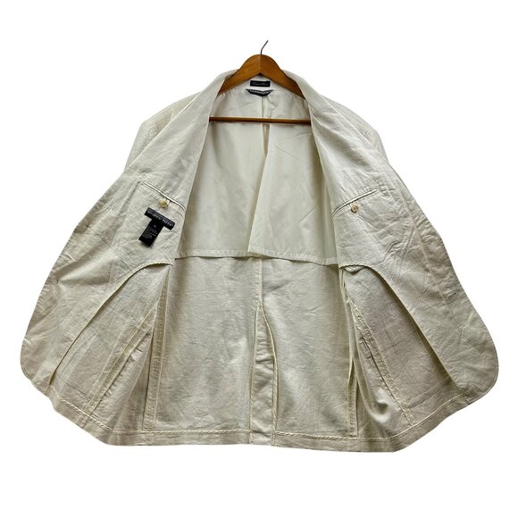 ANDREW FEZZA Men’s‎ Coastal Casual Summerwear Cream Linen Blend Blazer XL - Picture 4 of 11